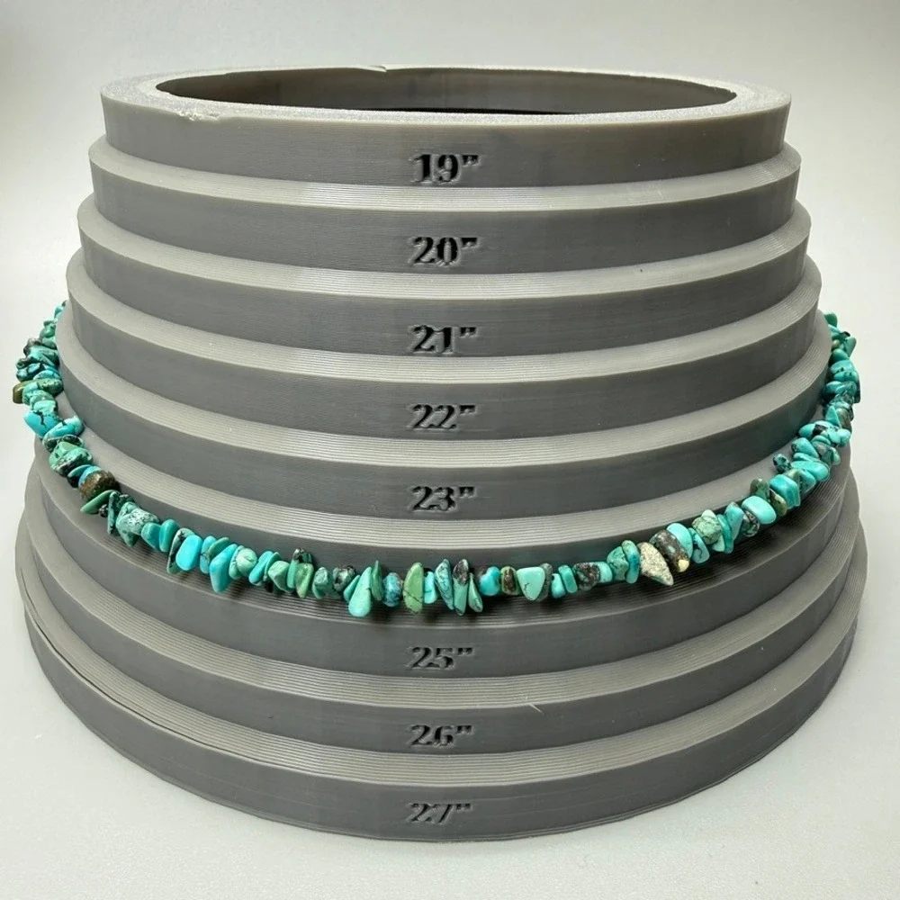 Blue Dyed Howlite Chip Bead Necklace 24